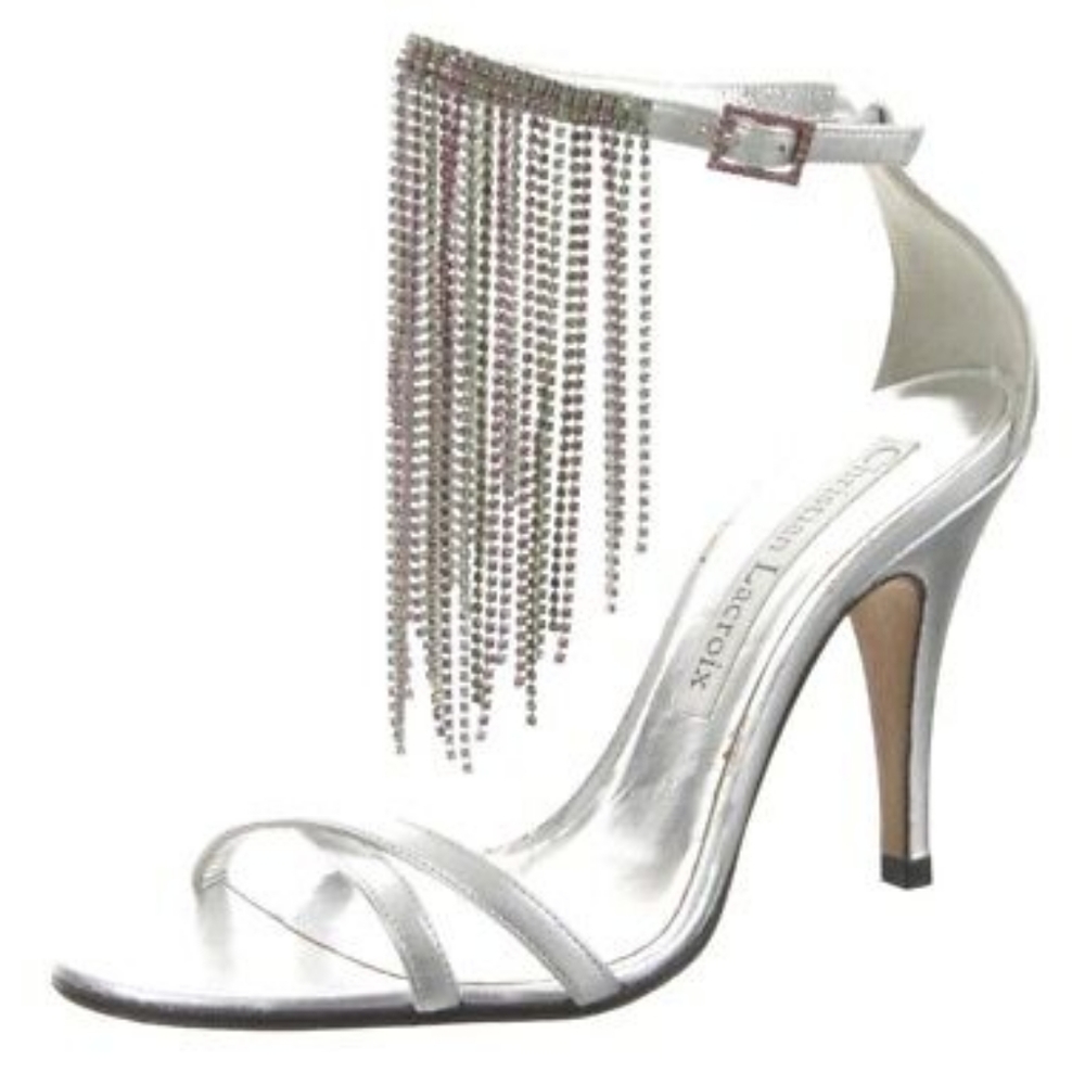 Christian LaCroix metallic Silver heels